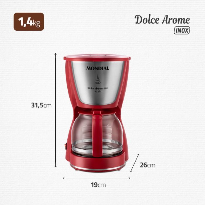 Cafeteira Elétrica Mondial Dolce Arome Inox C-32-32X-R - Image 7