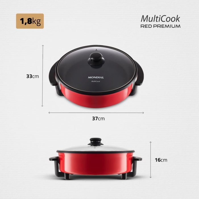 Panela Elétrica Mondial Multicook Red PE-28 - Image 7