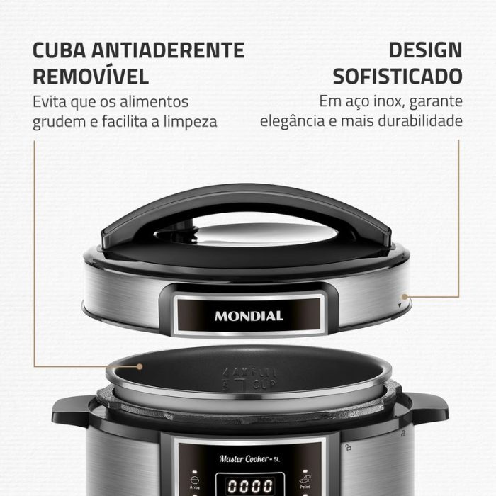 Panela de Pressão Elétrica Mondial Digital Master Cooker PE-38 - Image 7