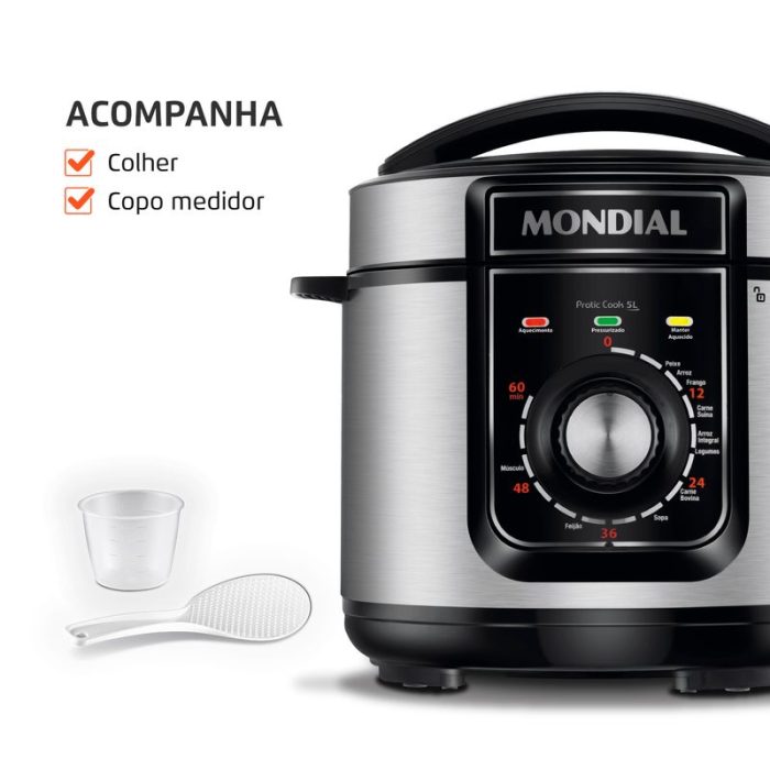 Panela de Pressão Elétrica Pratic Cook 5 L Premium I PE-48-5L-I - Image 7