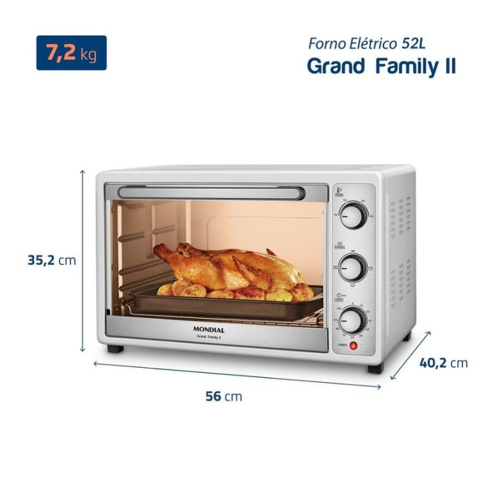 Forno Elétrico 52L Grand Family II Mondial Branco/Inox - FR-52-W - Image 7