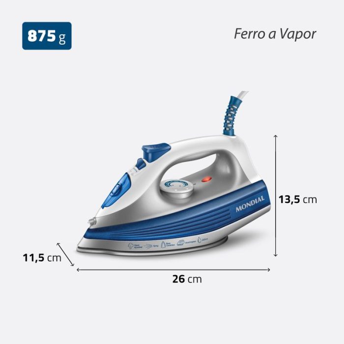 Ferro a Vapor Mondial FVN-01-BL - Image 7