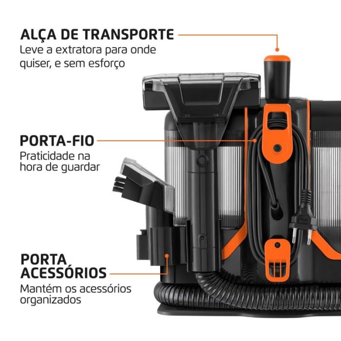 Extratora e Higienizadora Portátil Deep Cleaner II Mondial 1800W - EXP-02-O - Image 7