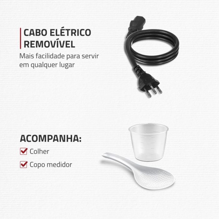 Panela de Pressão Elétrica Mondial Master Cooker Red PE-39 - Image 8