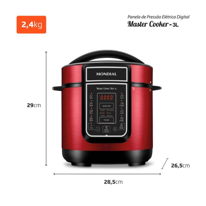 Panela de Pressão Elétrica Mondial Digital Master Cooker PE-41 - Image 8