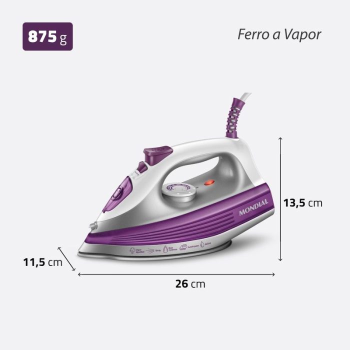 Ferro a Vapor Mondial FVN-01-P - Image 8