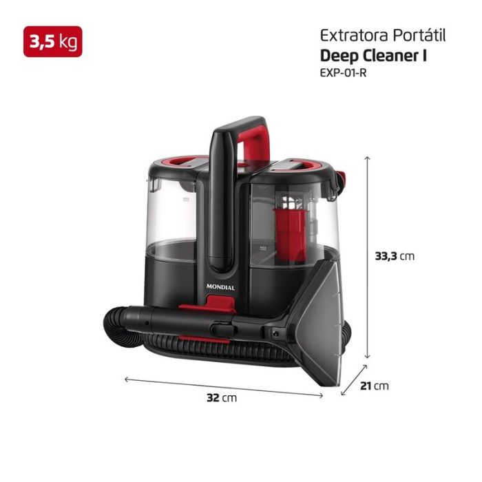 Extratora e Higienizadora Portátil Deep Cleaner I Mondial 1650W - EXP-01-R - Image 8