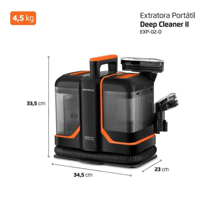 Extratora e Higienizadora Portátil Deep Cleaner II Mondial 1800W - EXP-02-O - Image 8