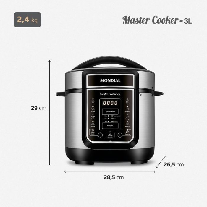 Panela de Pressão Elétrica Mondial Digital Master Cooker PE-40 - Image 9