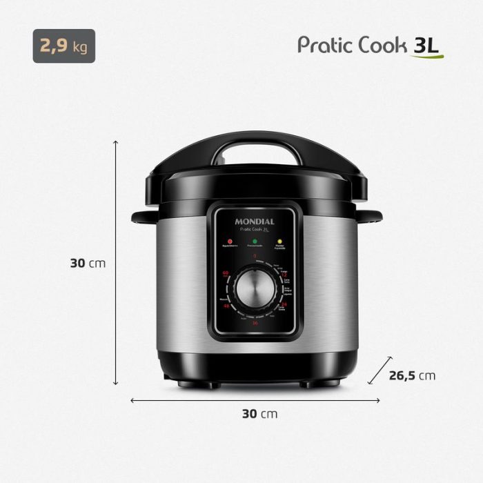Panela de Pressão Elétrica Pratic Cook 3 L Premium I PE-47-3L-I - Image 9