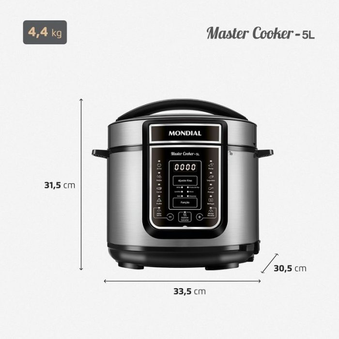 Panela de Pressão Elétrica Mondial Digital Master Cooker PE-38 - Image 9