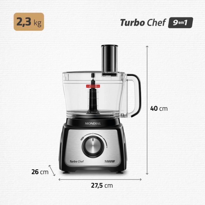 Multiprocessador Turbo Chef 9 em 1 Mondial MPN-01-BF - Image 10